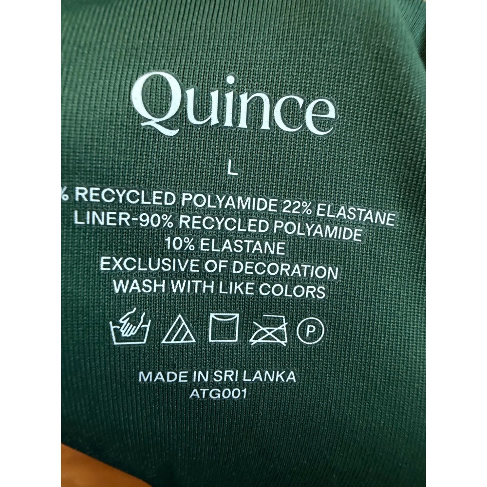 New Quince One Shoulder Swimsuit Large Green Asymmetric Recycled Nylon One Piece - Picture 2 of 7